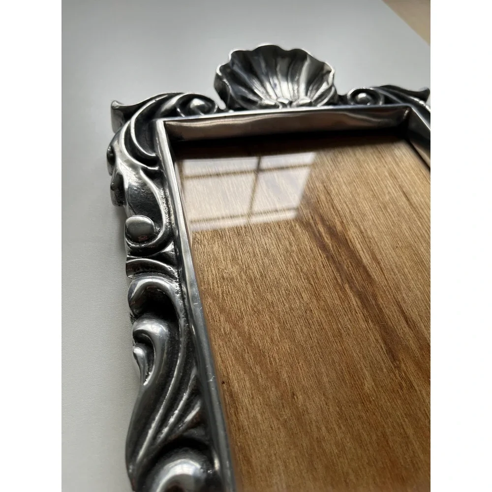 Holland Boone Polished Pewter Picture Frame, HEAVY, Rococo/Baroque style
